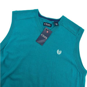 Chaps Teal Vest New with Tags 100% Cotton